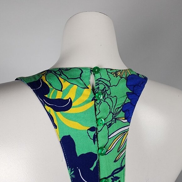 Japna Blue & Green Floral Summer Maxi Dress Size S - Picture 9 of 11